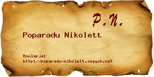 Poparadu Nikolett névjegykártya
